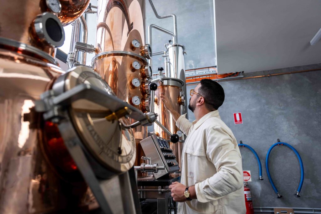 Battery energy storage at distillery still life spirits