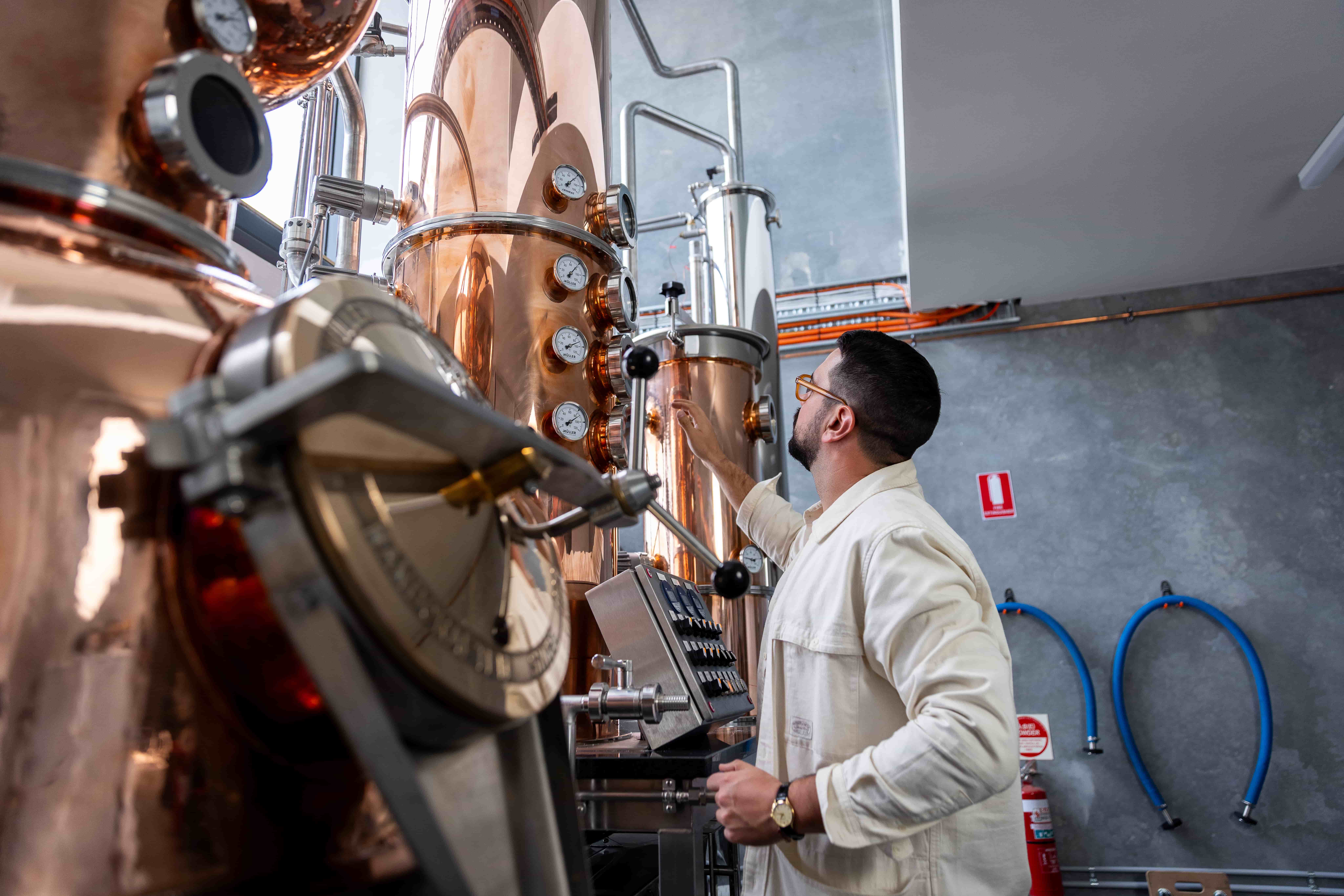 Battery energy storage at distillery still life spirits